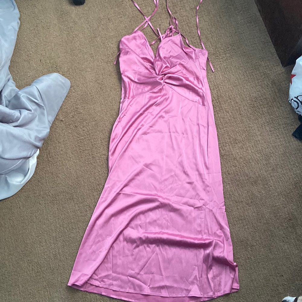 Halter Open Back Midi Dress
